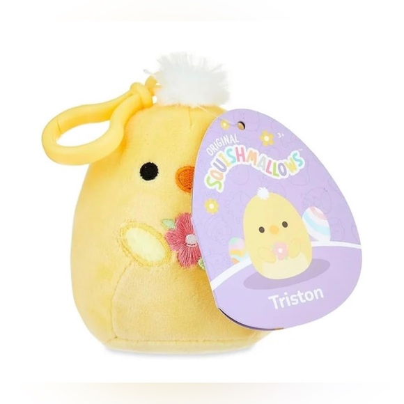 Kellytoy Triston the Chick Squishmallow Clip-on Backpack Clip Stuffed Plush Toy - Picture 3 of 15